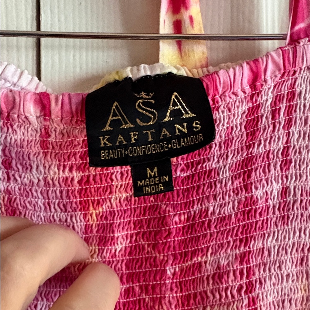 ASA KAFTANS Venice Abbott Kinney Pink Tie-Dye Halter Maxi Dress - Picture 9 of 13